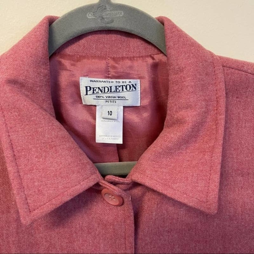 Pendleton Pink Button Front Blazer Wool Jacket 10p - image 5